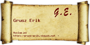 Grusz Erik névjegykártya